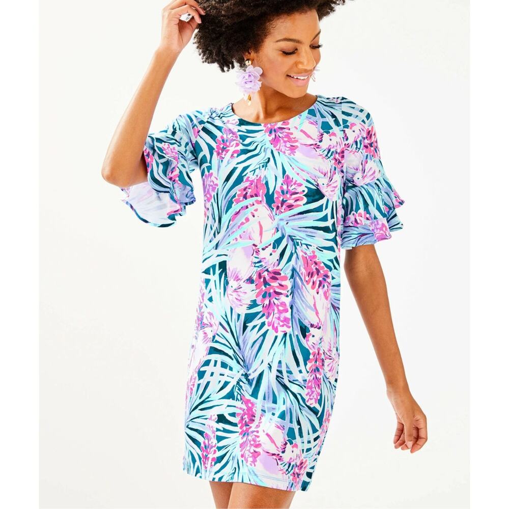Lilly Pulitzer Lula Dress Mr. Peacock Tweethearts Blue Pink Mini *No size* Small